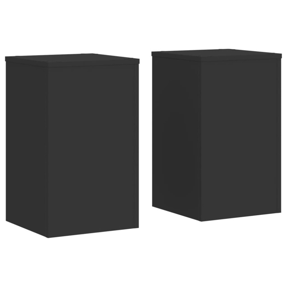 vidaXL Suporturi de plante, 2 buc., negru, 30x30x50 cm, lemn prelucrat