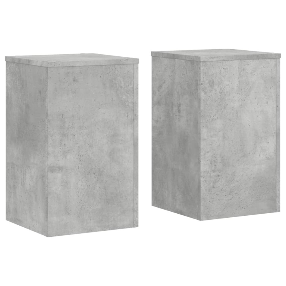 vidaXL Suport de plante, 2 buc., gri beton, 30x30x50 cm lemn prelucrat