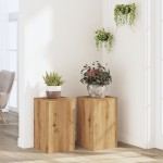 vidaXL Suporturi de plante, 2 buc., stejar artizanal, 30x30x50cm, lemn vidaXL Suporturi de plante, 2 buc., stejar artizanal, 30x30x50cm, lemn