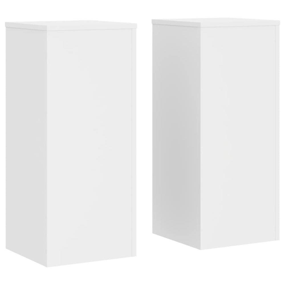 vidaXL Suporturi de plante, 2 buc., alb, 30x30x70 cm, lemn prelucrat