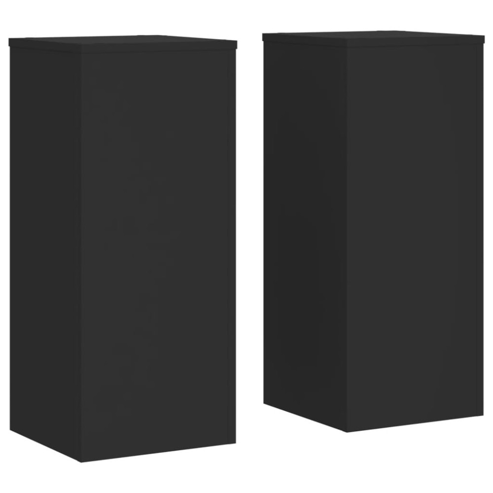 vidaXL Suporturi de plante, 2 buc., negru, 30x30x70 cm, lemn prelucrat