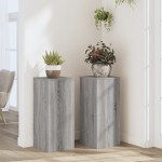 vidaXL Suporturi de plante 2 buc. gri sonoma 30x30x70cm lemn prelucrat vidaXL Suporturi de plante 2 buc. gri sonoma 30x30x70cm lemn prelucrat
