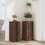 vidaXL Suporturi de plante 2 buc. stejar maro 30x30x70cm lemn compozit vidaXL Suporturi de plante 2 buc. stejar maro 30x30x70cm lemn compozit