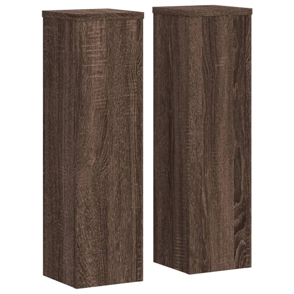 vidaXL Suporturi de plante 2 buc. stejar maro 17x17x60cm lemn compozit