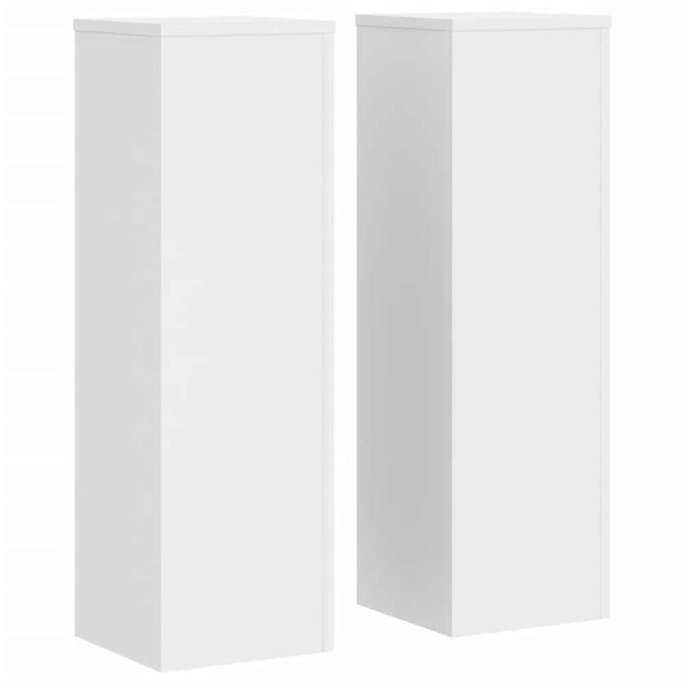 vidaXL Suporturi de plante, 2 buc., alb, 25x25x80 cm, lemn prelucrat
