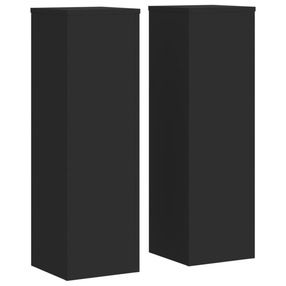 vidaXL Suporturi de plante, 2 buc., negru, 25x25x80 cm, lemn prelucrat