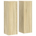 vidaXL Suporturi de plante, 2 buc., stejar sonoma, 25x25x80 cm, lemn
