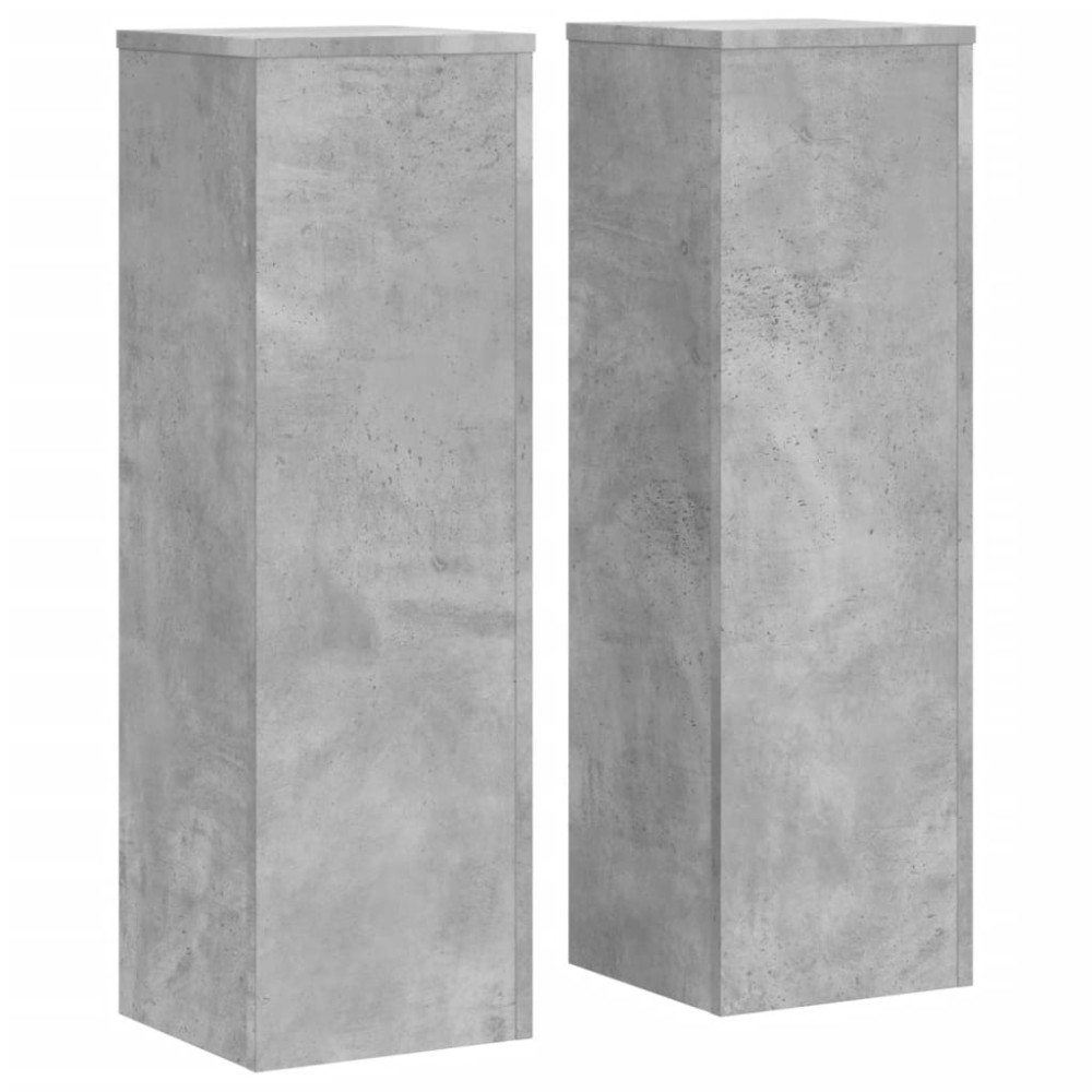 vidaXL Suport de plante, 2 buc., gri beton, 25x25x80 cm lemn prelucrat