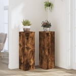 vidaXL Suporturi de plante 2 buc. stejar fumuriu 25x25x80 cm lemn vidaXL Suporturi de plante 2 buc. stejar fumuriu 25x25x80 cm lemn