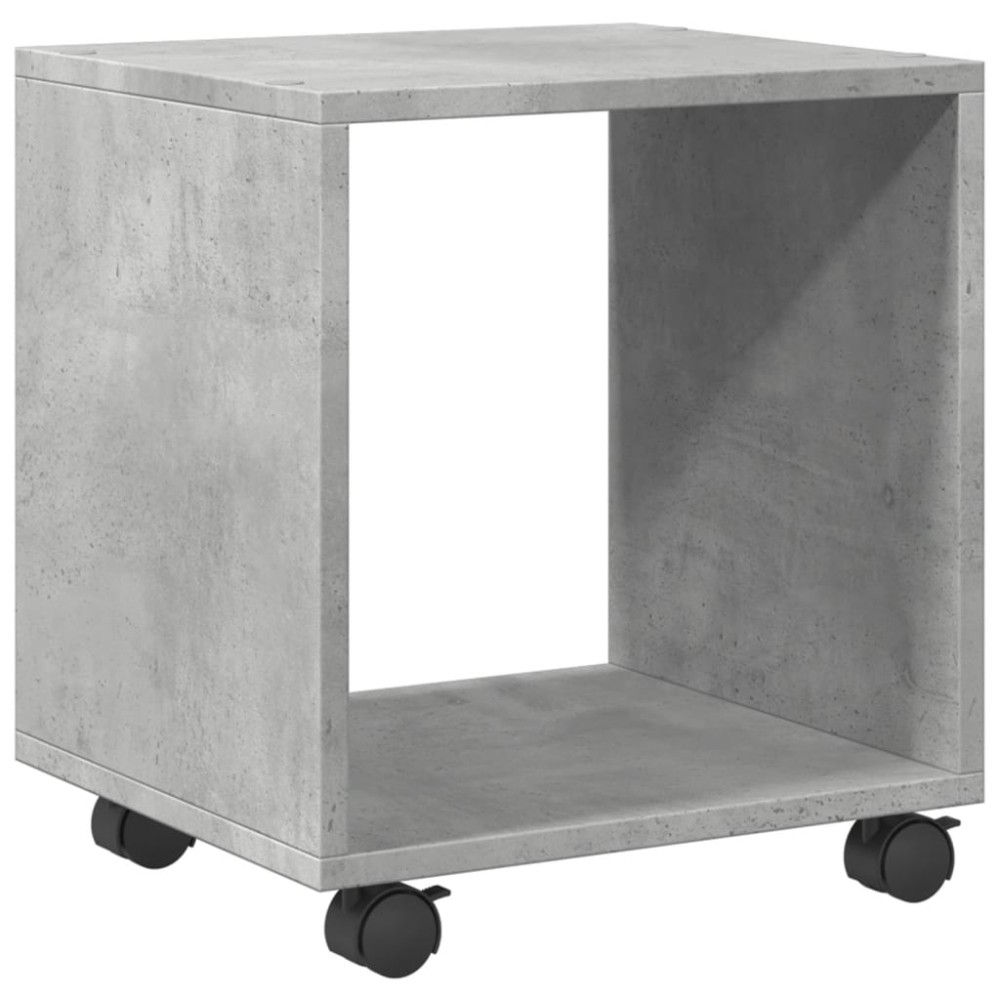 vidaXL Dulap cu roți, gri beton, 37x33x42,5 cm, lemn prelucrat