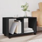 vidaXL Dulap cu roți, negru, 72x33x42,5 cm, lemn prelucrat vidaXL Dulap cu roți, negru, 72x33x42,5 cm, lemn prelucrat