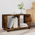 vidaXL Dulap cu roți, stejar fumuriu, 72x33x42,5cm, lemn prelucrat