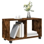 vidaXL Dulap cu roți, stejar fumuriu, 72x33x42,5cm, lemn prelucrat