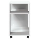 vidaXL Măsuță laterală cu roți, alb/maro, 70x35x60 cm lemn prelucrat