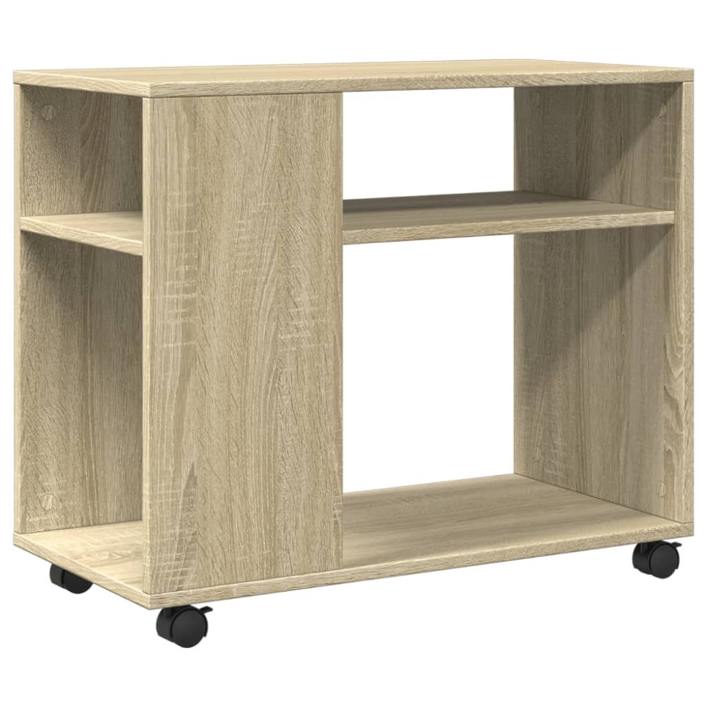 vidaXL Masă laterală cu roți stejar sonoma 70x35x60 cm lemn prelucrat