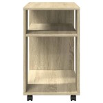 vidaXL Masă laterală cu roți stejar sonoma 70x35x60 cm lemn prelucrat vidaXL Masă laterală cu roți stejar sonoma 70x35x60 cm lemn prelucrat