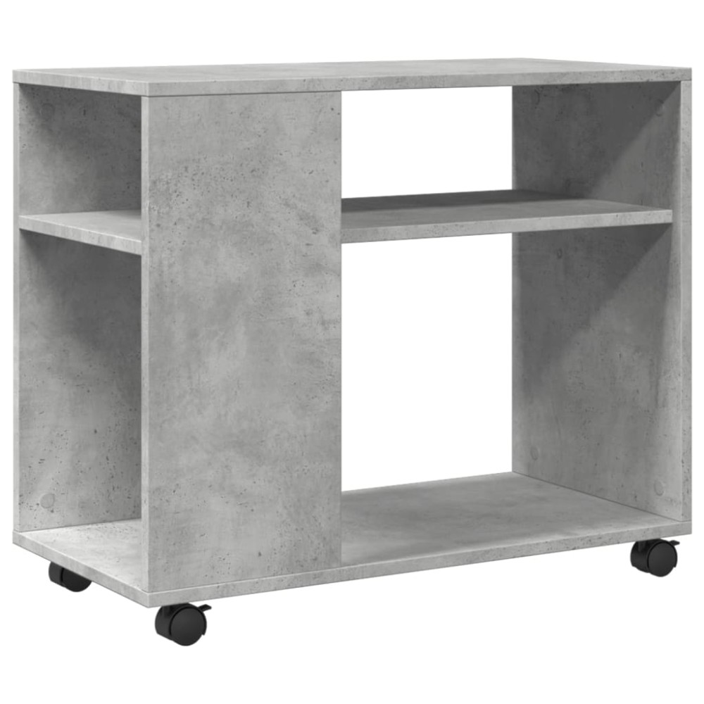 vidaXL Masă laterală cu roți, gri beton, 70x35x60 cm, lemn prelucrat