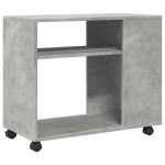 vidaXL Masă laterală cu roți, gri beton, 70x35x60 cm, lemn prelucrat vidaXL Masă laterală cu roți, gri beton, 70x35x60 cm, lemn prelucrat