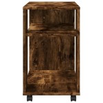 vidaXL Masă laterală cu roți stejar fumuriu 70x35x60 cm lemn compozit vidaXL Masă laterală cu roți stejar fumuriu 70x35x60 cm lemn compozit