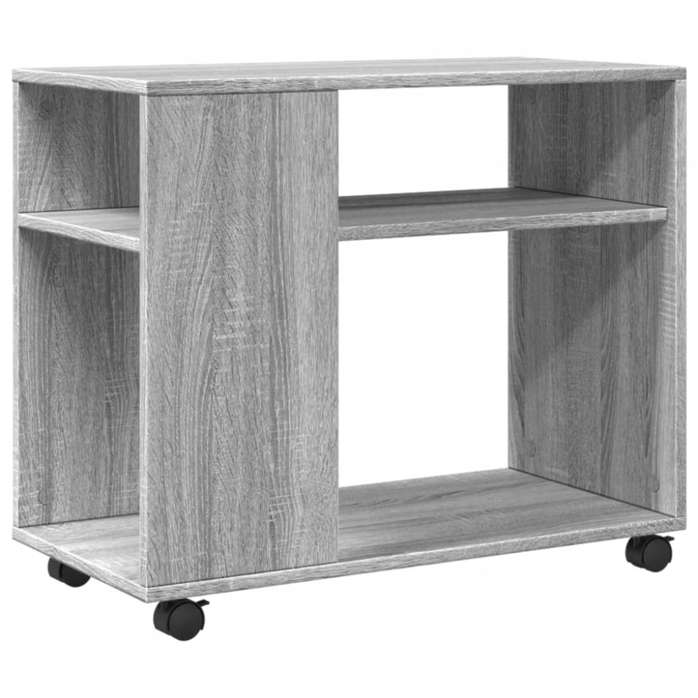 vidaXL Masă laterală cu roți, gri sonoma 70x35x60 cm lemn prelucrat