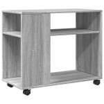 vidaXL Masă laterală cu roți, gri sonoma 70x35x60 cm lemn prelucrat vidaXL Masă laterală cu roți, gri sonoma 70x35x60 cm lemn prelucrat