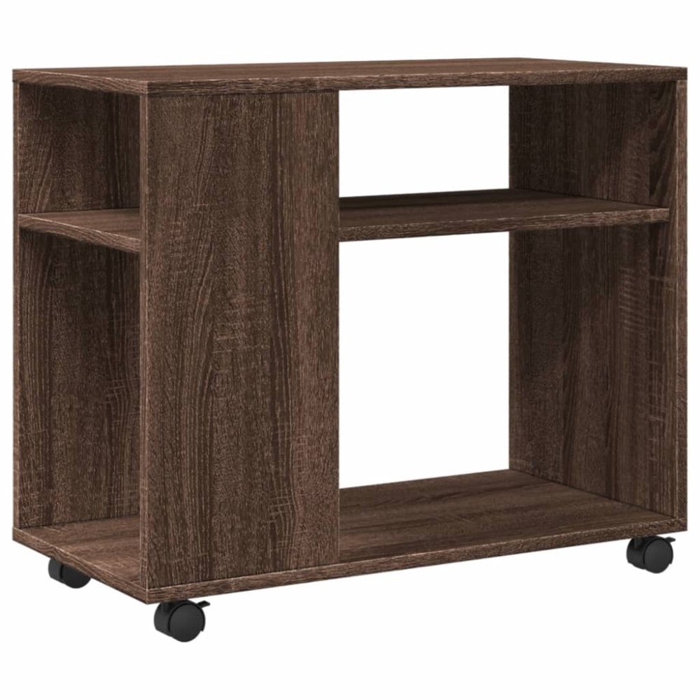 vidaXL Masă laterală cu roți stejar maro 70x35x60 cm lemn compozit