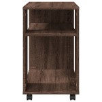 vidaXL Masă laterală cu roți stejar maro 70x35x60 cm lemn compozit vidaXL Masă laterală cu roți stejar maro 70x35x60 cm lemn compozit
