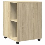 vidaXL Masă laterală cu roți, stejar sonoma 55x60x78 cm lemn prelucrat