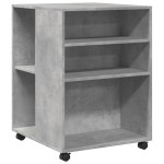 vidaXL Masă laterală cu roți, gri beton, 55x60x78 cm, lemn prelucrat vidaXL Masă laterală cu roți, gri beton, 55x60x78 cm, lemn prelucrat