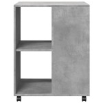 vidaXL Masă laterală cu roți, gri beton, 55x60x78 cm, lemn prelucrat vidaXL Masă laterală cu roți, gri beton, 55x60x78 cm, lemn prelucrat