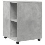 vidaXL Masă laterală cu roți, gri beton, 55x60x78 cm, lemn prelucrat vidaXL Masă laterală cu roți, gri beton, 55x60x78 cm, lemn prelucrat