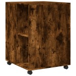 vidaXL Masă laterală cu roți stejar fumuriu 55x60x78 cm lemn prelucrat vidaXL Masă laterală cu roți stejar fumuriu 55x60x78 cm lemn prelucrat