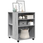 vidaXL Masă laterală cu roți, gri sonoma 55x60x78 cm lemn prelucrat vidaXL Masă laterală cu roți, gri sonoma 55x60x78 cm lemn prelucrat