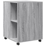 vidaXL Masă laterală cu roți, gri sonoma 55x60x78 cm lemn prelucrat vidaXL Masă laterală cu roți, gri sonoma 55x60x78 cm lemn prelucrat