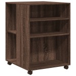 vidaXL Masă laterală cu roți stejar maro 55x60x78 cm lemn prelucrat vidaXL Masă laterală cu roți stejar maro 55x60x78 cm lemn prelucrat
