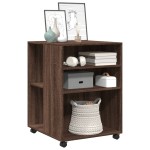 vidaXL Masă laterală cu roți stejar maro 55x60x78 cm lemn prelucrat vidaXL Masă laterală cu roți stejar maro 55x60x78 cm lemn prelucrat