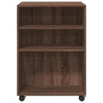 vidaXL Masă laterală cu roți stejar maro 55x60x78 cm lemn prelucrat vidaXL Masă laterală cu roți stejar maro 55x60x78 cm lemn prelucrat