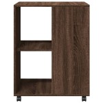 vidaXL Masă laterală cu roți stejar maro 55x60x78 cm lemn prelucrat vidaXL Masă laterală cu roți stejar maro 55x60x78 cm lemn prelucrat