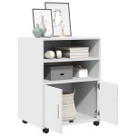 vidaXL Dulap cu roți, alb, 60x48x81 cm, lemn prelucrat vidaXL Dulap cu roți, alb, 60x48x81 cm, lemn prelucrat