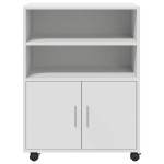 vidaXL Dulap cu roți, alb, 60x48x81 cm, lemn prelucrat vidaXL Dulap cu roți, alb, 60x48x81 cm, lemn prelucrat