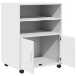 vidaXL Dulap cu roți, alb, 60x48x81 cm, lemn prelucrat vidaXL Dulap cu roți, alb, 60x48x81 cm, lemn prelucrat