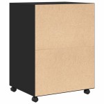 vidaXL Dulap cu roți, negru, 60x48x81 cm, lemn prelucrat vidaXL Dulap cu roți, negru, 60x48x81 cm, lemn prelucrat