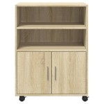 vidaXL Dulap cu roți, stejar sonoma, 60x48x81 cm, lemn prelucrat vidaXL Dulap cu roți, stejar sonoma, 60x48x81 cm, lemn prelucrat