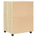 vidaXL Dulap cu roți, stejar sonoma, 60x48x81 cm, lemn prelucrat vidaXL Dulap cu roți, stejar sonoma, 60x48x81 cm, lemn prelucrat
