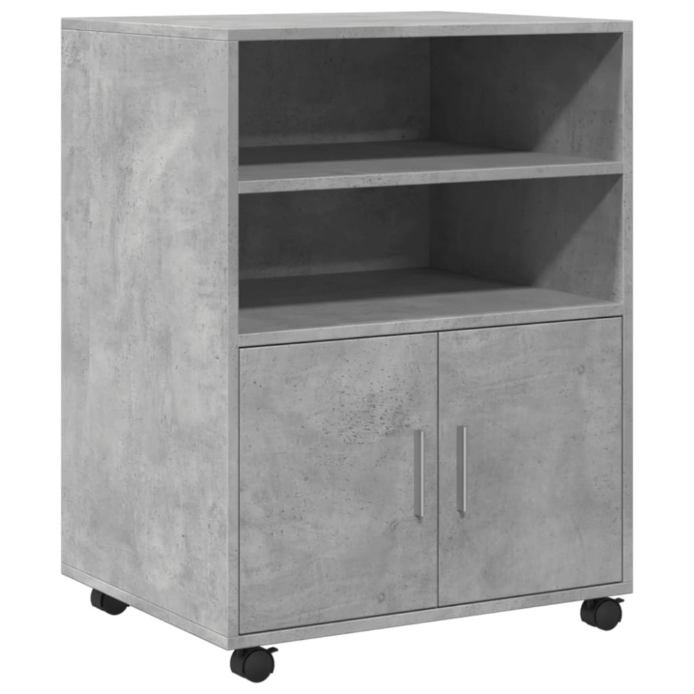 vidaXL Dulap cu roți, gri beton, 60x48x81 cm, lemn prelucrat
