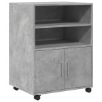vidaXL Dulap cu roți, gri beton, 60x48x81 cm, lemn prelucrat vidaXL Dulap cu roți, gri beton, 60x48x81 cm, lemn prelucrat