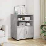 vidaXL Dulap cu roți, gri beton, 60x48x81 cm, lemn prelucrat vidaXL Dulap cu roți, gri beton, 60x48x81 cm, lemn prelucrat