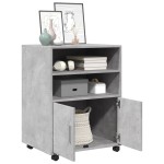 vidaXL Dulap cu roți, gri beton, 60x48x81 cm, lemn prelucrat vidaXL Dulap cu roți, gri beton, 60x48x81 cm, lemn prelucrat