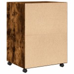 vidaXL Dulap cu roți, stejar fumuriu, 60x48x81 cm, lemn prelucrat vidaXL Dulap cu roți, stejar fumuriu, 60x48x81 cm, lemn prelucrat