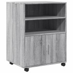 vidaXL Dulap cu roți, gri sonoma, 60x48x81 cm, lemn compozit vidaXL Dulap cu roți, gri sonoma, 60x48x81 cm, lemn compozit